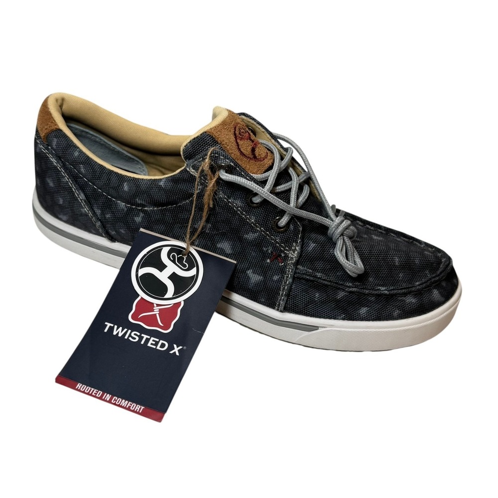 Twisted X Hooey Casual Shoes Women's 7.5 Gray Canvas Lace Up NWT